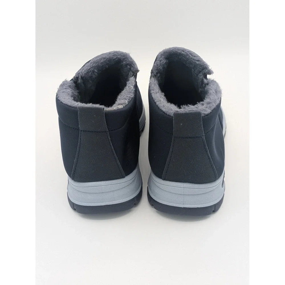 Unbranded Nylon Puffer Booties Size 10 Navy Blue Faux Fur Lined Winter Shoes